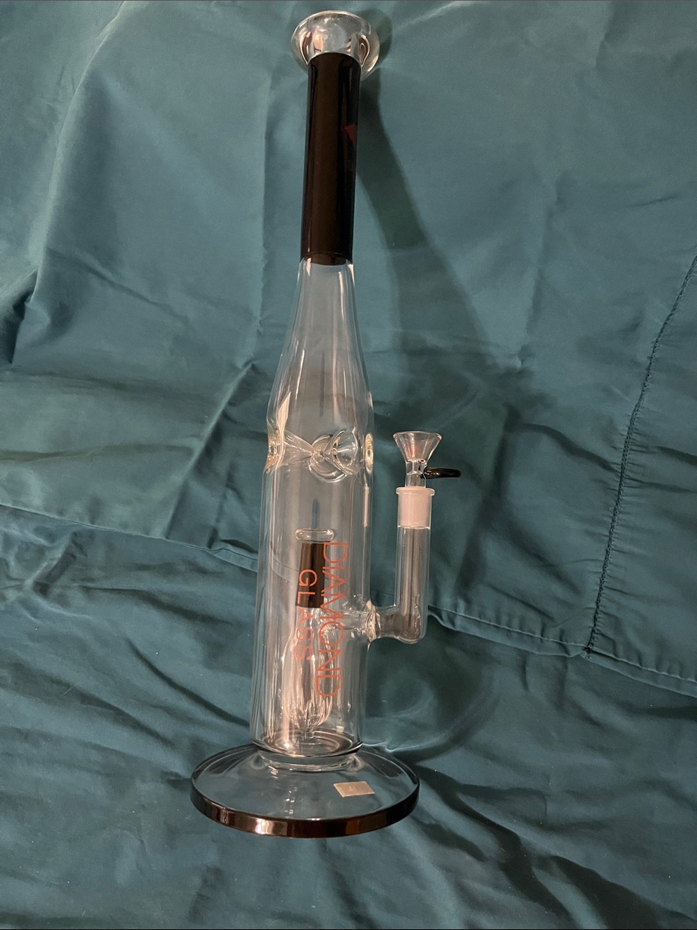Diamond Glass 18” Baseball Bat  Water Piece  with Black Accents